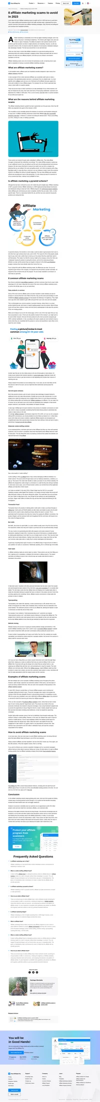 Avoid affiliate marketing scams in 2023 by identifying affiliate fraud techniques, such as fake products and transaction fraud.