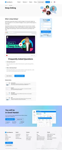 Deep linking is linking visitors directly to a specific webpage on the merchant’s website. It is not a merchant’s homepage.