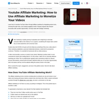 Video marketing is rapidly growing in popularity and is starting to dominate internet consumer traffic. Learn how to use affiliate marketing on YouTube.