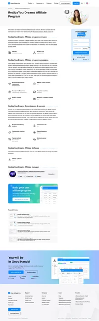 Learn about the RealizeYourDreams Affiliate Program's key details, campaign restrictions, rules, commissions, and more before you join.
