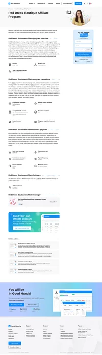 Learn about the Red Dress Boutique Affiliate Program's key details, campaign restrictions, rules, commissions, and more before you join.