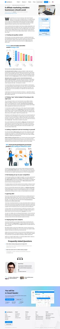 Affiliate marketing can be hard. Read more here to find out the to mistakes you can avoid to become a success in affiliate marketing.