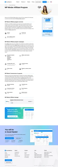 Learn about the WP Minder Affiliate Program's key details, campaign restrictions, rules, commissions, and more before you join.