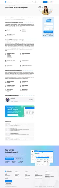 Learn about the StackPath Affiliate Program's key details, campaign restrictions, rules, commissions, and more before you join.