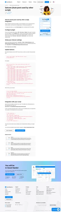 Would you like to improve your affiliate software even more? Check out the Setcom (Auto-post used by other script) integration for Post Affiliate Pro.