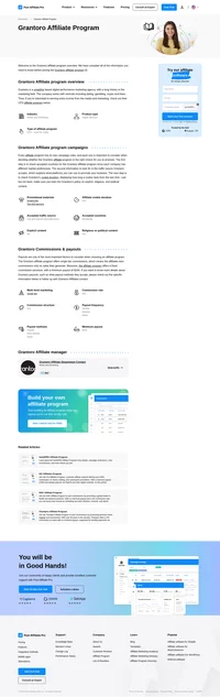 Learn about the Grantoro Affiliate Program's key details, campaign restrictions, rules, commissions, and more before you join.