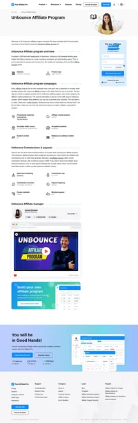 Learn about the Unbounce Affiliate Program's key details, campaign restrictions, rules, commissions, and more before you join.