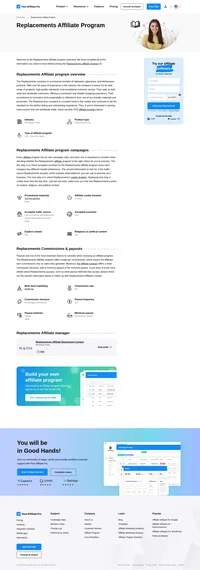 Learn about the Relacements Affiliate Program's key details, campaign restrictions, rules, commissions, and more before you join.