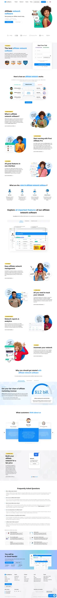 Affiliate network software helps you grow your affiliate network with a variety of management features. Try Post Affiliate Pro today and grow your network.