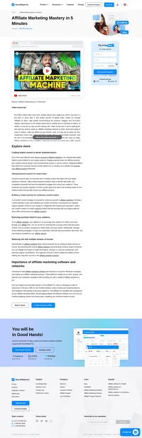 Unlock the potential of affiliate marketing in just 5 minutes with Adam Enfroy's insightful video on Post Affiliate Pro. Learn how to build a content-driven affiliate marketing machine and tap into a trillion-dollar industry. Discover strategies for creating organic traffic and crafting helpful content that drives sales. Perfect for anyone wanting to master affiliate marketing with effective tools and strategies. Watch now to start your journey towards a successful, diversified affiliate marketing business!