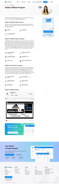 Learn about the Adidas Affiliate Program's key details, campaign restrictions, rules, commissions, and more before you join.