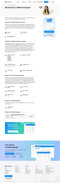 Learn about the Michael Kors Affiliate Program's key details, campaign restrictions, rules, commissions, and more before you join.