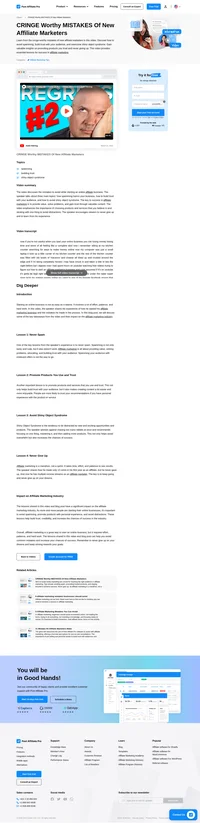 Discover the cringe-worthy mistakes new affiliate marketers make and learn invaluable tips to succeed. Avoid spamming, build trust, and master one strategy to overcome shiny object syndrome. Affiliate marketing is a marathon, not a sprint—never give up! Watch Judd Albring's video for insights and start your affiliate journey on the right path.