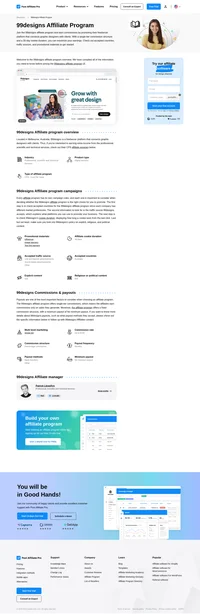 Learn about the 99designs Affiliate Program's key details, campaign restrictions, rules, commissions, and more before you join.