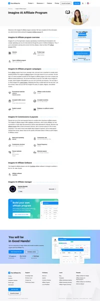 Learn about the Imagine AI Affiliate Program's key details, campaign restrictions, rules, commissions, and more before you join.