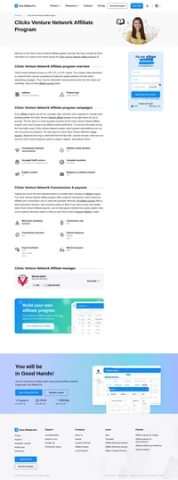 Learn about the Clicks Venture Network Affiliate Program's key details, campaign restrictions, rules, commissions, and more before you join.