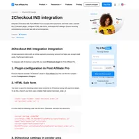 Would you like to improve your affiliate software even more? Check out the 2Checkout INS integration for Post Affiliate Pro.