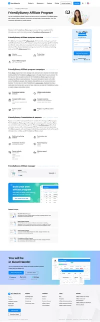 Learn about the FriendlyBunny Affiliate Program's key details, campaign restrictions, rules, commissions, and more before you join.