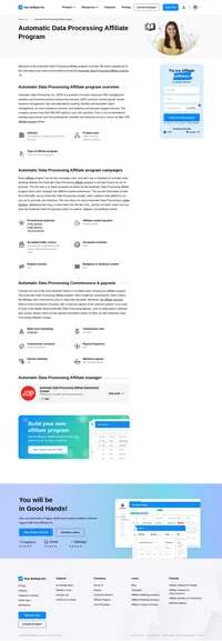 Learn about the Automatic Data Processing Affiliate Program's key details, campaign restrictions, rules, commissions, and more before you join.