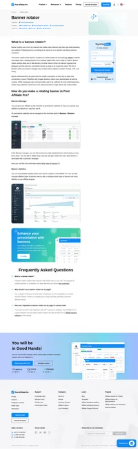 Learn more about banner rotators in Post Affiliate Pro and how to use them in an effective way to draw the attention of new visitors.
