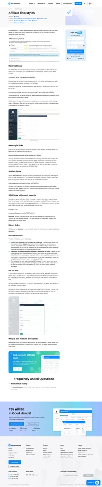 Post Affiliate Pro is a flexible affiliate application that supports a variety of affiliate link styles. Choose the most suitable for you.