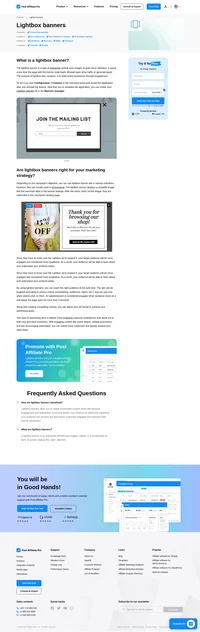 Lightbox banner is presented to visitors in more offensive way. Each time a page with lightbox banner is opened, the banner is opened on top of the content.