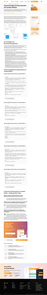 Haben Sie die Erfahrung gemacht Kundenbeschwerden auf sozialen Medien zu erhalten? Verwenden Sie unsere Antwortvorlagen für Beschwerden auf sozialen Medien, um die Kundenabwanderung zu reduzieren und das Vertrauen wiederherzustellen.