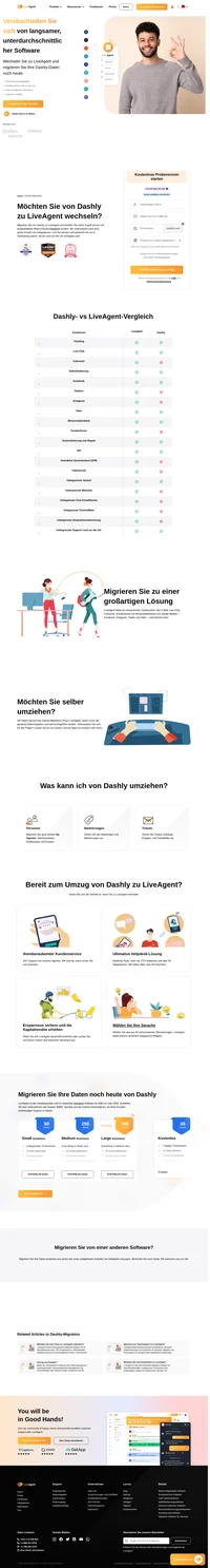Möchten Sie von Dashly zu einer anderen Software migrieren? Sehen Sie sich LiveAgent an, vergleichen Sie es und migrieren Sie noch heute Ihre Daten.