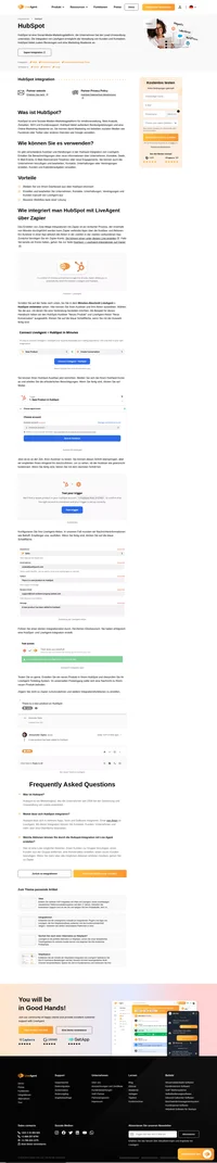 Die Hubspot-Integration erlaubt Ihnen die Verwaltung des Workflows über das LiveAgent-Dashboard. Integrieren Sie es einfach über Zapier und profitieren Sie.
