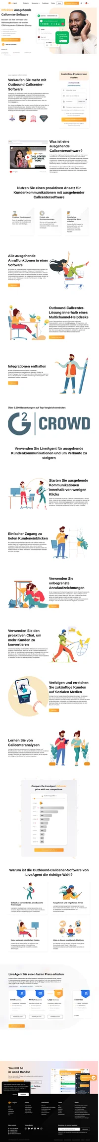 Die Outbound-Callcenter-Software von LiveAgent ermöglicht es Ihnen, ausgehende Anrufe an Verkaufsinteressenten, Leads oder aktuelle Kunden zu tätigen. Testen Sie 14 Tage kostenlos und bringen Sie Ihr Unternehmen auf ein neues Level.