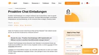 Bringen Sie Ihre Website-Besucher mit proaktive Chat Einladungen in Aktion. Ihre benutzerdefinierte Einladung wird einem Kunden beim Surfen angezeigt.