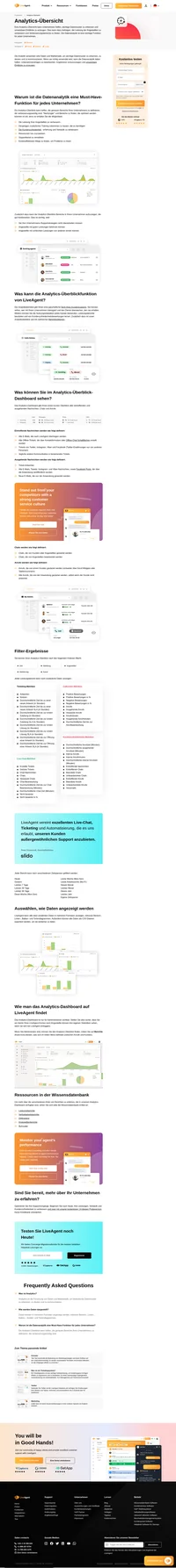 Verschaffen Sie sich einen perfekten Überblick über Ihren Kundensupport mit unserem Analytics Übersichten-Dashboard auf LiveAgent und verbessern Sie Ihr Unternehmen sofort.