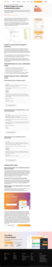 Sehen Sie sich unserer E-Mail-Vorlagen für die Bewerbung extern veröffentlichter Artikel an, die auf Ihre Seite verlinken. Sammeln Sie Views mit diesen einfachen Tipps!