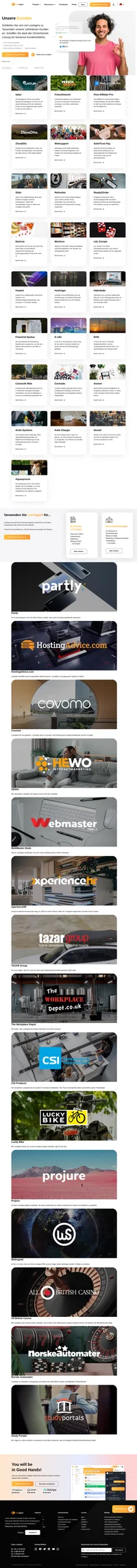 LiveAgent hat uns geholfen, zwei wichtige Ziele zu erreichen: Kundenzufriedenheit und Verkäufe erhöhen. Folgen Sie Tausenden an zufriedenen Kunden.