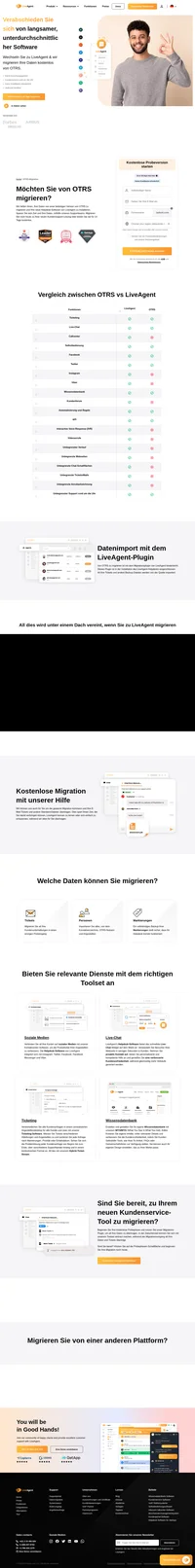 Migrieren Sie von OTRS? Migrieren Sie mithilfe unseres Plugins zu LiveAgent oder kontaktieren Sie uns, sodass wir Ihnen die Arbeit abnehmen können.
