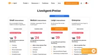 Die Pläne von LiveAgent beginnen bei 15 USD/Agent/Monat und enthalten E-Mail-Ticketing, Live-Chat, eine Wissensdatenbank und mehr. Alle Funktionen unter einem Dach kosten 69 USD/Agent/Monat.