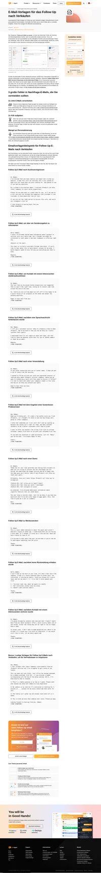 Machen Sie sich unsere E-Mail-Vorlagen für das Follow Up nach Verkäufen zu Nutze. Sie passen für jeden Anlass. Speichern Sie sie als vorgefertigte Antworten und automatisieren Sie sie mit LiveAgent!