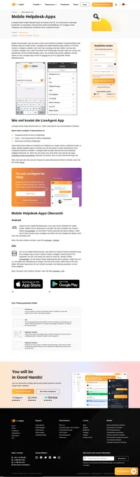Verfolgen Sie, was in passiert, auch wenn Sie nicht an Ihrem Laptop sind. LiveAgent bietet eine mobile Helpdesk-App für iOS- und Android an.