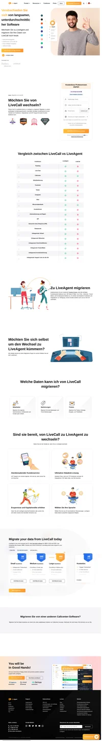 Möchten Sie von LiveCall wechseln? Kontaktieren Sie das Support-Team von LiveAgent und transferieren Sie Ihre Daten noch heute kostenlos!