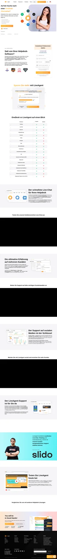 Ihre Suche nach einer OneDesk-Alternative ist vorbei. Wechseln Sie zu LiveAgent und Sie erhalten ein Ticketingsystem für mehrere Kanäle, das auch soziale Medien unterstützt.