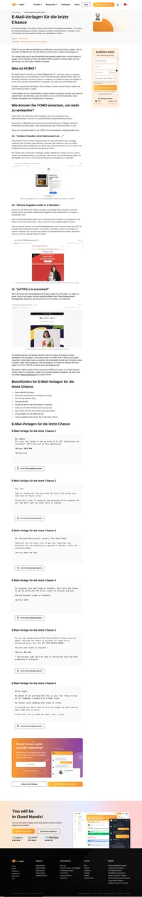 Stellen Sie sicher, dass sogar die unentschiedensten Kunden dank unserer E-Mail-Vorlagen für die letzte Chance einen Kauf abschließen. Das funktioniert mit Scarcity-Marketing!