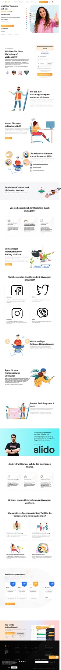 LiveAgent vereint exzellenten Live-Chat, Ticketing und Automatisierungen. Verbessern Sie Ihr Marketing mithilfe der Helpdesk-Software von LiveAgent.